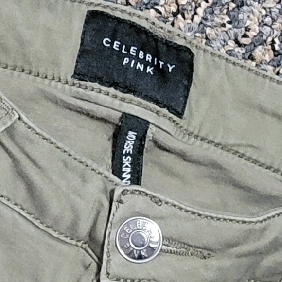 Celebrity Pink Moss Green Stretch Jeans Size 5 Waist 27 - Picture 13 of 16